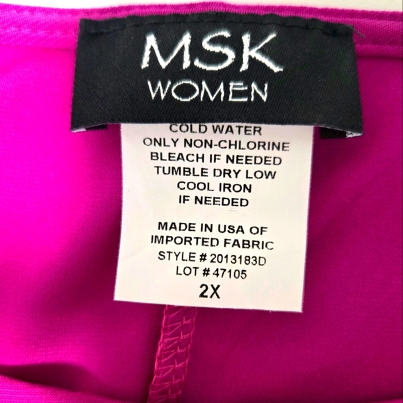 MSK Women Sheath Style Dress. Fuschia 2X - Picture 11 of 11